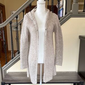 Co-operative Cream & Brown Hooded Cardigan Size Medium